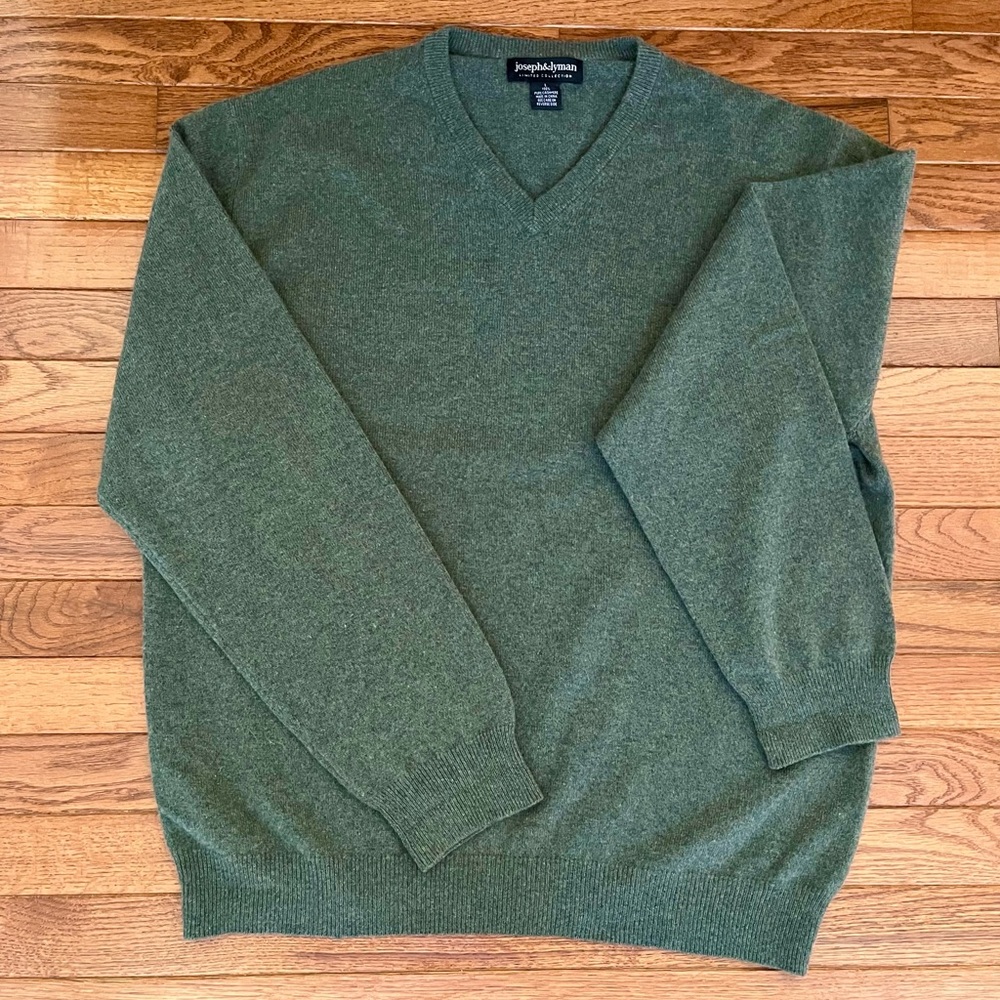 Joseph&Lyman L mens 100% cashmere V Neck sweater